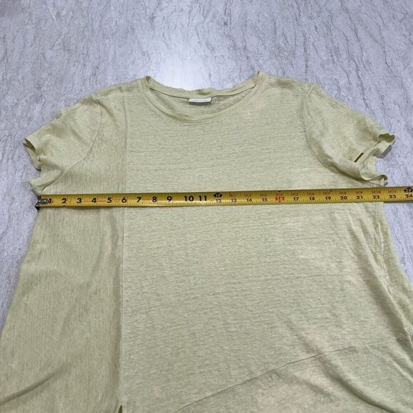 J. Jill Yellow Crew Neck Short Sleeve Tie Front Love Linen Top Women's Size XL - Picture 9 of 12